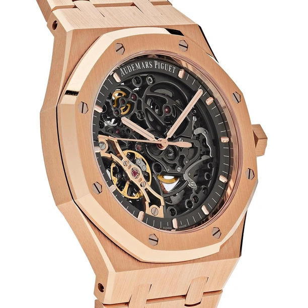 Audemars Piguet Watch For Men - Royal Oak Double Balance Wheel Openworked, Rose Gold