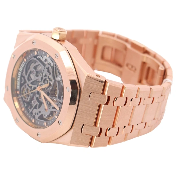 Audemars Piguet Watch For Men - Royal Oak Double Balance Wheel Openworked, Rose Gold