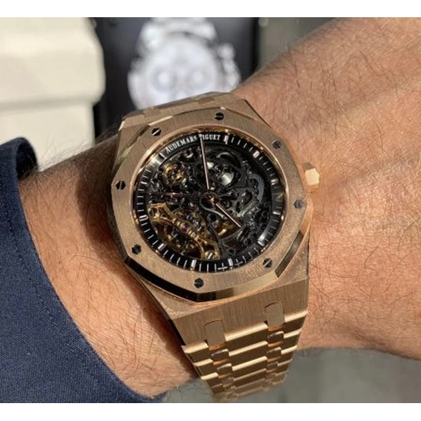 Audemars Piguet Watch For Men - Royal Oak Double Balance Wheel Openworked, Rose Gold