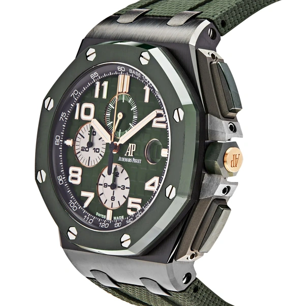 Audemars Piguet Watch For Men - Royal Oak Offshore Chronograph, Black Ceramic, Blue Dial