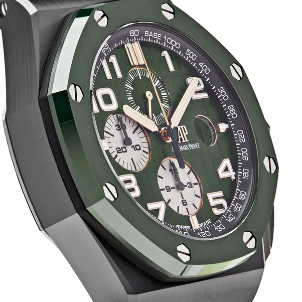 Audemars Piguet Watch For Men - Royal Oak Offshore Chronograph, Black Ceramic, Blue Dial