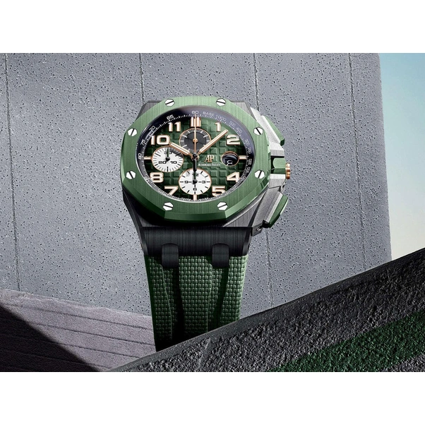 Audemars Piguet Watch For Men - Royal Oak Offshore Chronograph, Black Ceramic, Blue Dial