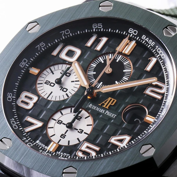 Audemars Piguet Watch For Men - Royal Oak Offshore Chronograph, Black Ceramic, Blue Dial
