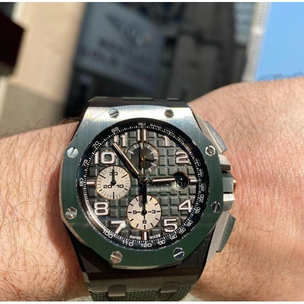 Audemars Piguet Watch For Men - Royal Oak Offshore Chronograph, Black Ceramic, Blue Dial