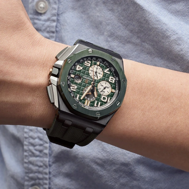 Audemars Piguet Watch For Men - Royal Oak Offshore Chronograph, Black Ceramic, Blue Dial