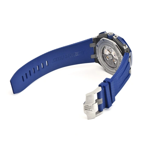Audemars Piguet Watch For Men - Royal Oak Offshore Chronograph, Black-Blue Ceramic, Blue Dial