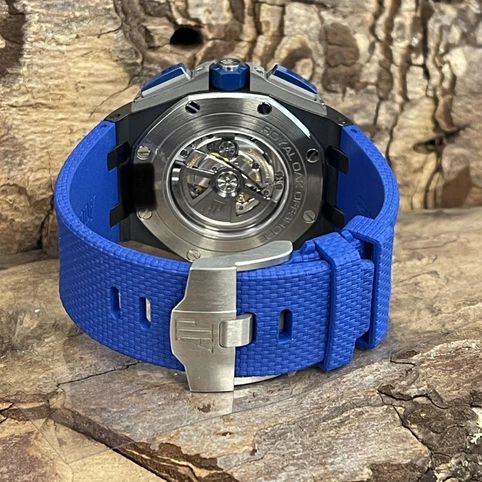 Audemars Piguet Watch For Men - Royal Oak Offshore Chronograph, Black-Blue Ceramic, Blue Dial