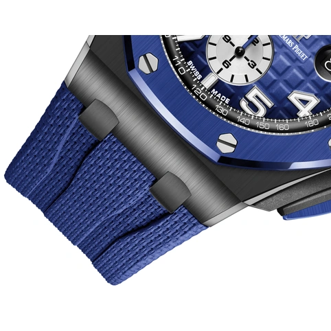 Audemars Piguet Watch For Men - Royal Oak Offshore Chronograph, Black-Blue Ceramic, Blue Dial
