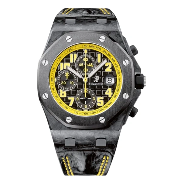 Audemars Piguet Watch For Men - Royal Oak Offshore Chronograph, Forged Carbon, Black Dial