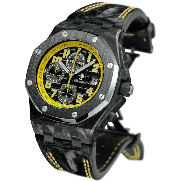 Audemars Piguet Watch For Men - Royal Oak Offshore Chronograph, Forged Carbon, Black Dial