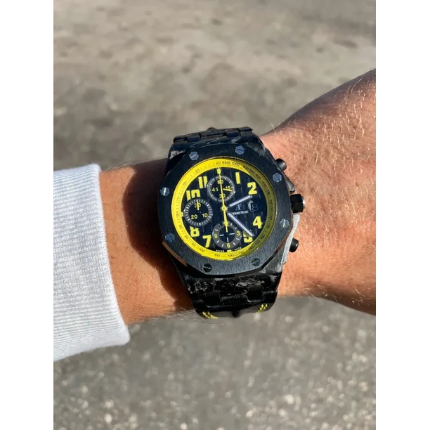 Audemars Piguet Watch For Men - Royal Oak Offshore Chronograph, Forged Carbon, Black Dial