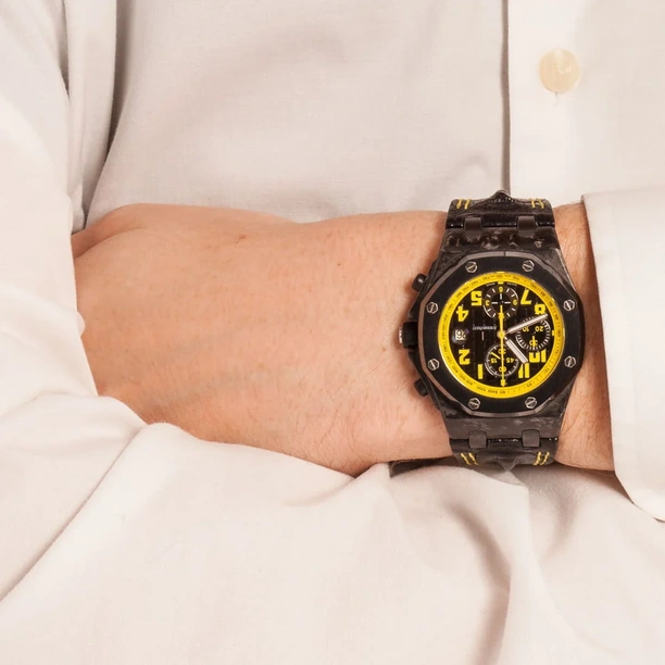 Audemars Piguet Watch For Men - Royal Oak Offshore Chronograph, Forged Carbon, Black Dial