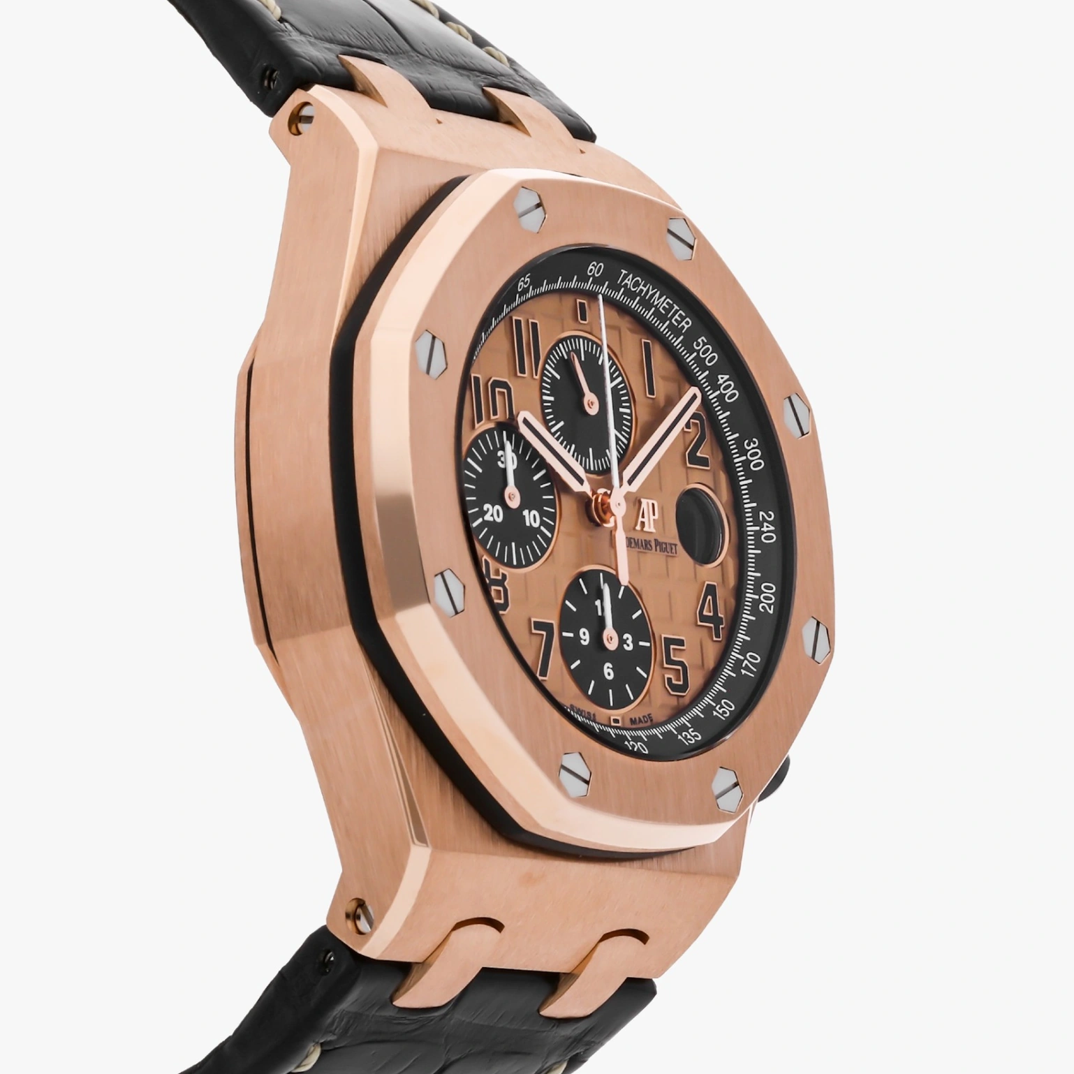 Audemars Piguet Watch For Men - Royal Oak Offshore Chronograph, Rose Gold on Alligator Strap