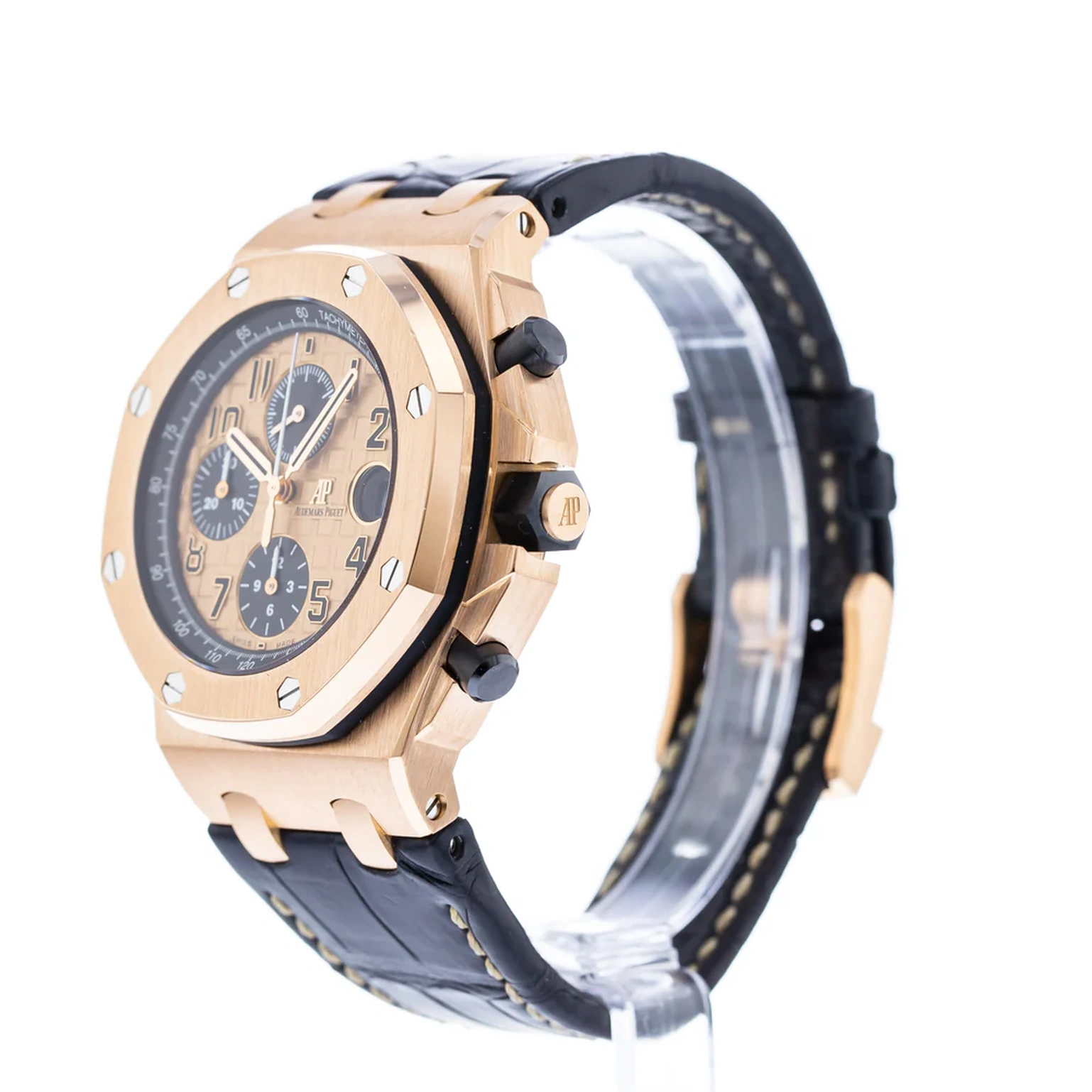 Audemars Piguet Watch For Men - Royal Oak Offshore Chronograph, Rose Gold on Alligator Strap