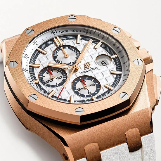 Audemars Piguet Watch For Men - Royal Oak Offshore Chronograph, Rose Gold, Black Dial
