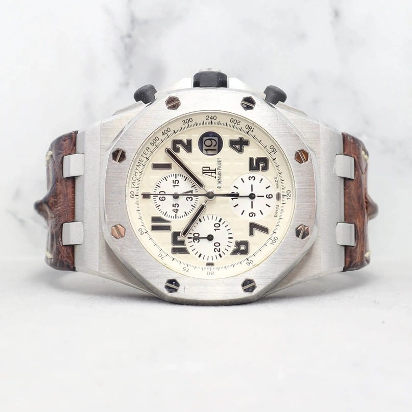 Audemars Piguet Watch For Men - Royal Oak Offshore Chronograph, Steel on Rubber-Alligator Strap