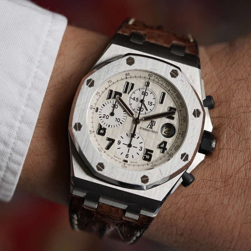Audemars Piguet Watch For Men - Royal Oak Offshore Chronograph, Steel on Rubber-Alligator Strap