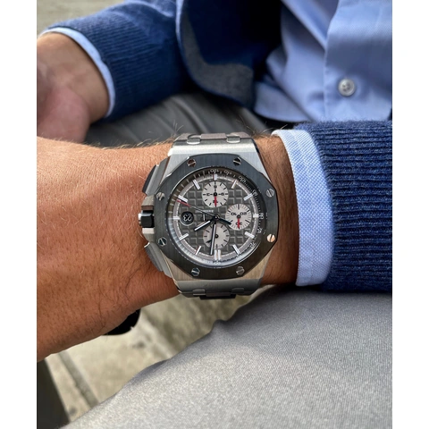 Audemars Piguet Watch For Men - Royal Oak Offshore Chronograph, Titanium-Platinum