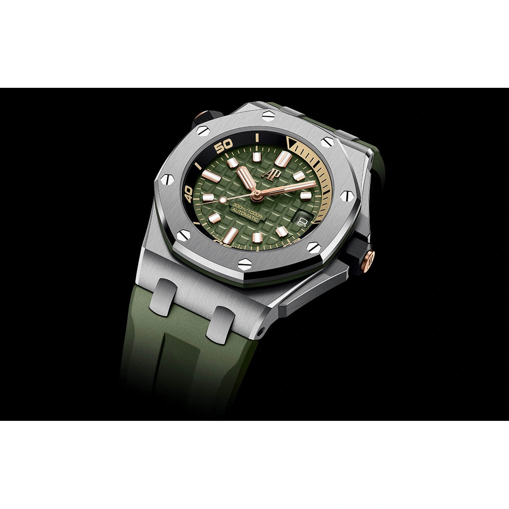 Audemars Piguet Watch For Men - Royal Oak Offshore Diver, 42 mm, Khaki Dial