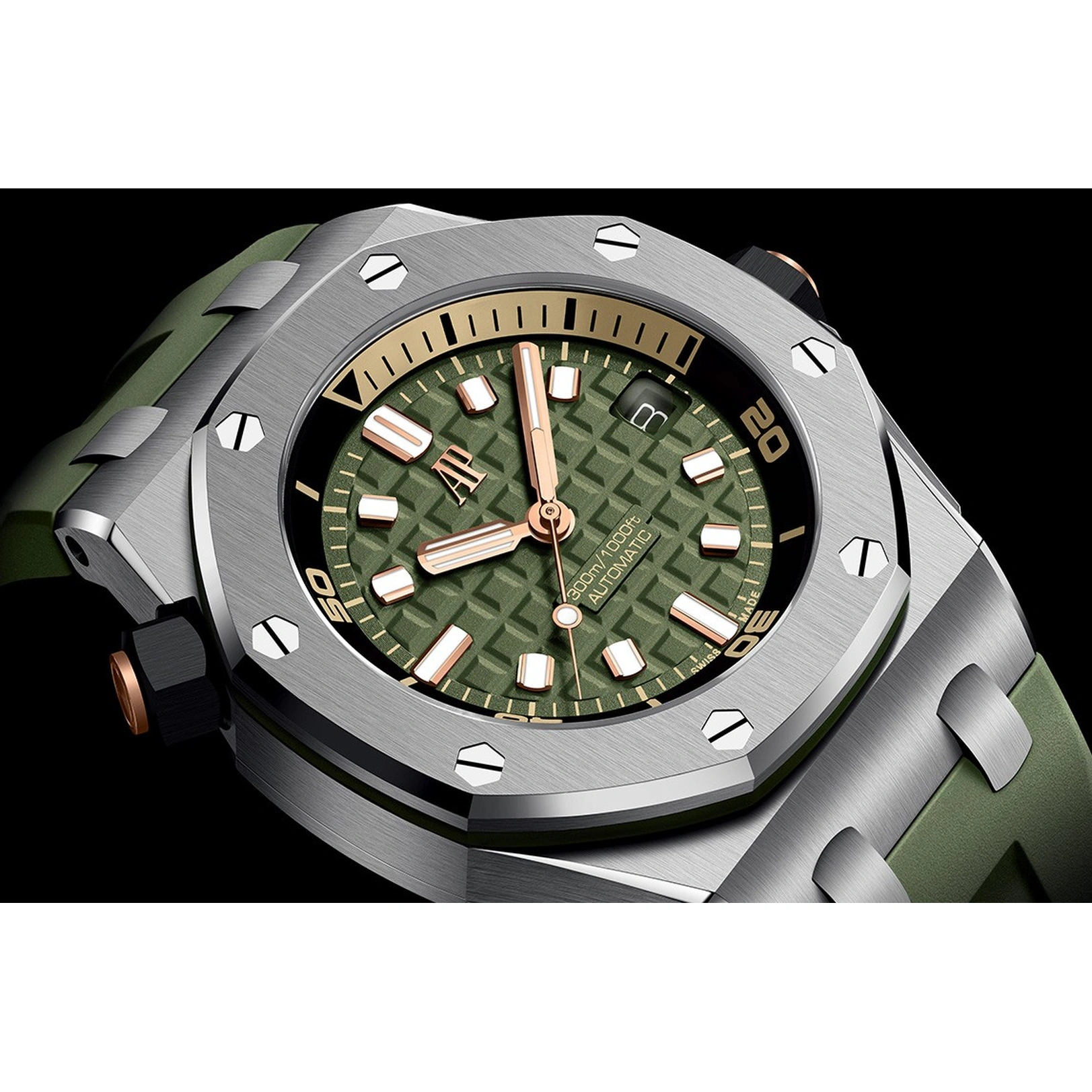 Audemars Piguet Watch For Men - Royal Oak Offshore Diver, 42 mm, Khaki Dial