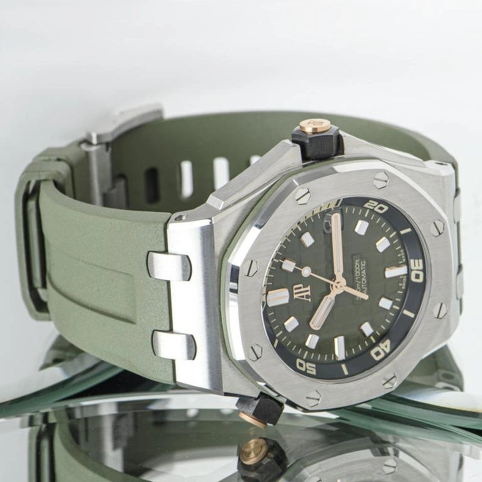 Audemars Piguet Watch For Men - Royal Oak Offshore Diver, 42 mm, Khaki Dial
