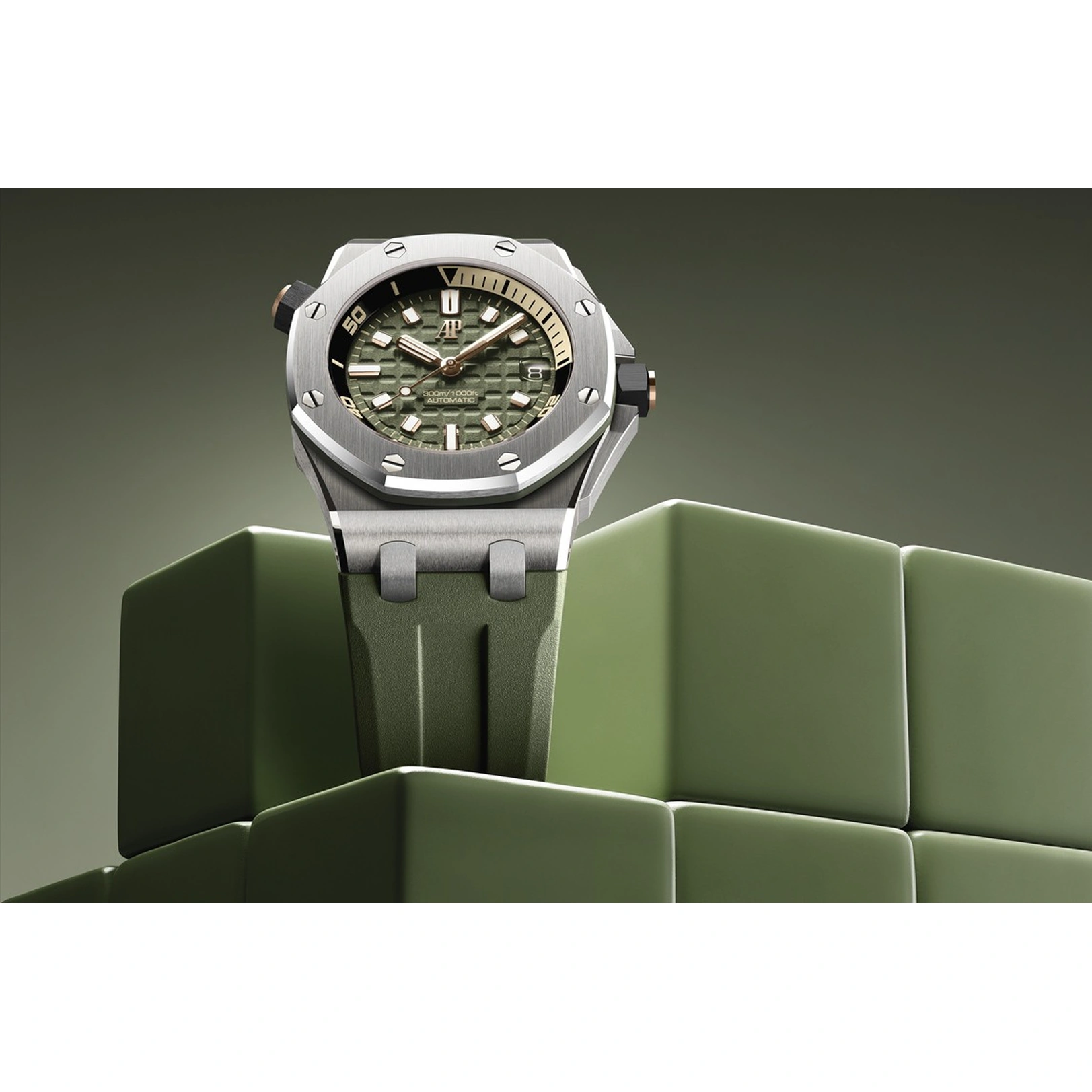 Audemars Piguet Watch For Men - Royal Oak Offshore Diver, 42 mm, Khaki Dial