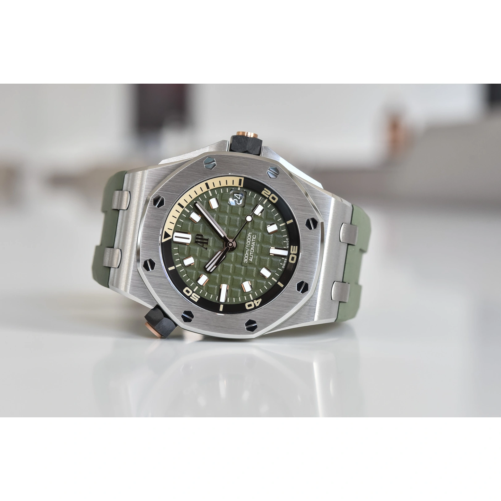 Audemars Piguet Watch For Men - Royal Oak Offshore Diver, 42 mm, Khaki Dial