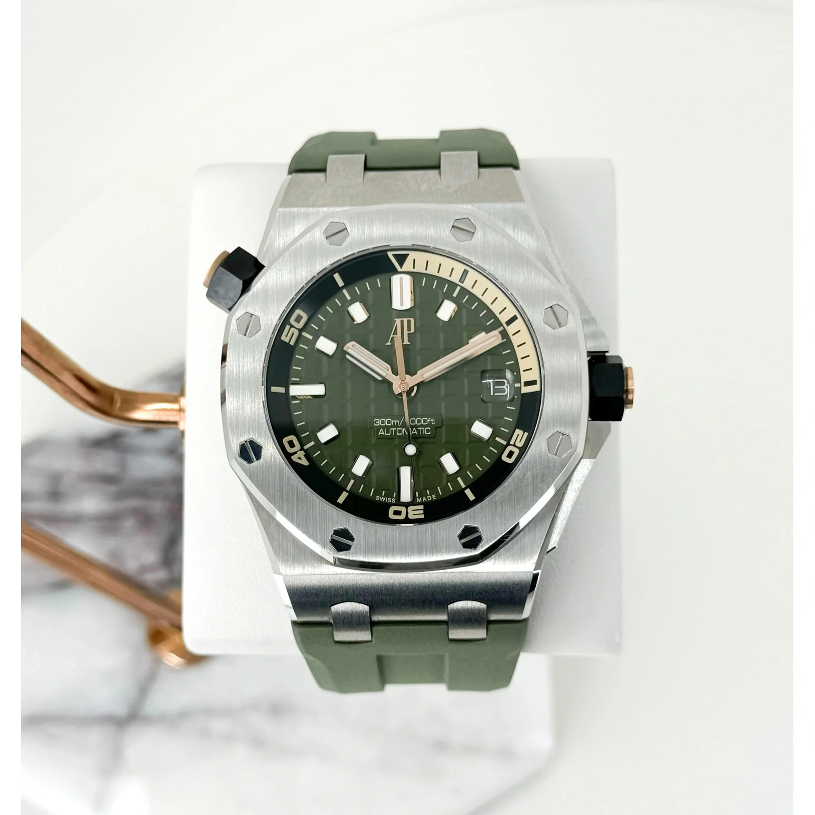 Audemars Piguet Watch For Men - Royal Oak Offshore Diver, 42 mm, Khaki Dial