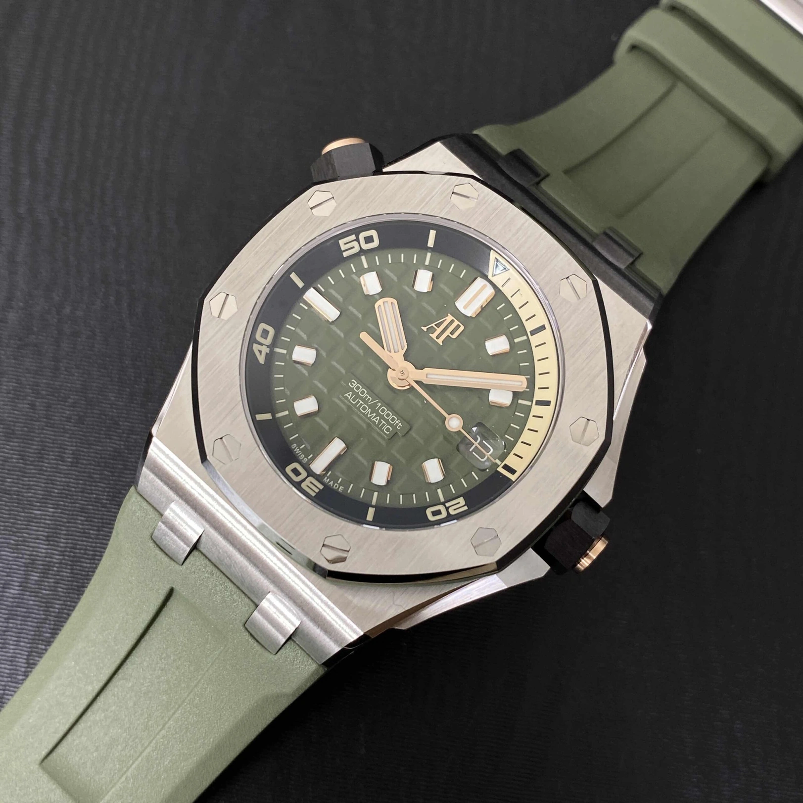 Audemars Piguet Watch For Men - Royal Oak Offshore Diver, 42 mm, Khaki Dial