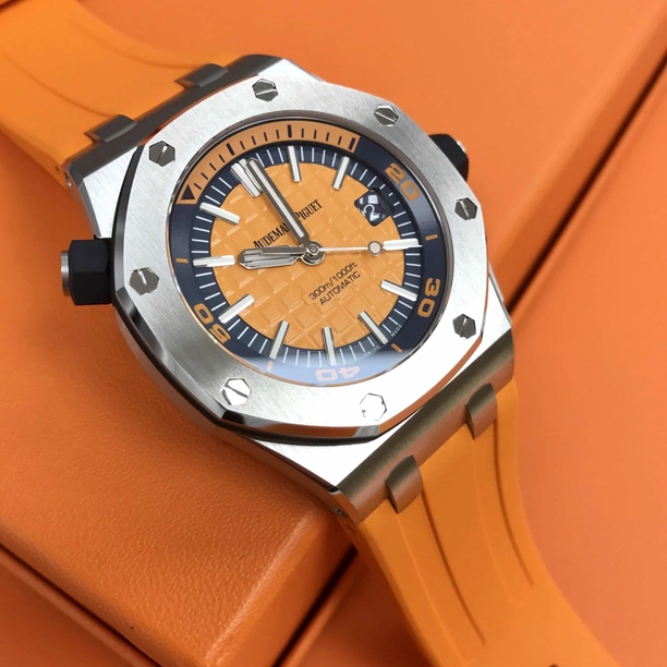 Audemars Piguet Watch For Men - Royal Oak Offshore Diver, 42 mm, Orange Dial