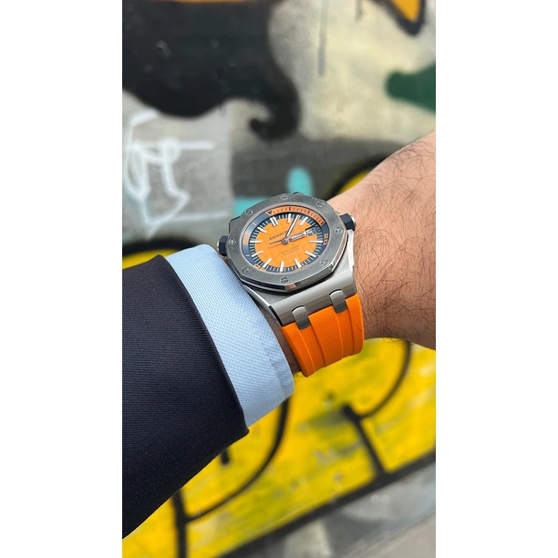 Audemars Piguet Watch For Men - Royal Oak Offshore Diver, 42 mm, Orange Dial