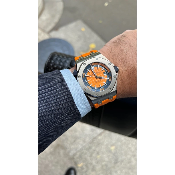 Audemars Piguet Watch For Men - Royal Oak Offshore Diver, 42 mm, Orange Dial