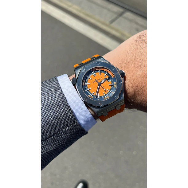 Audemars Piguet Watch For Men - Royal Oak Offshore Diver, 42 mm, Orange Dial