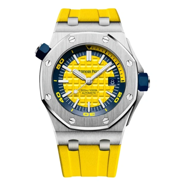 Audemars Piguet Watch For Men - Royal Oak Offshore Diver, 42 mm, Yellow Dial