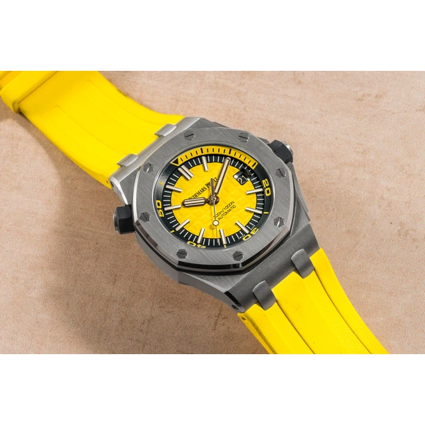 Audemars Piguet Watch For Men - Royal Oak Offshore Diver, 42 mm, Yellow Dial