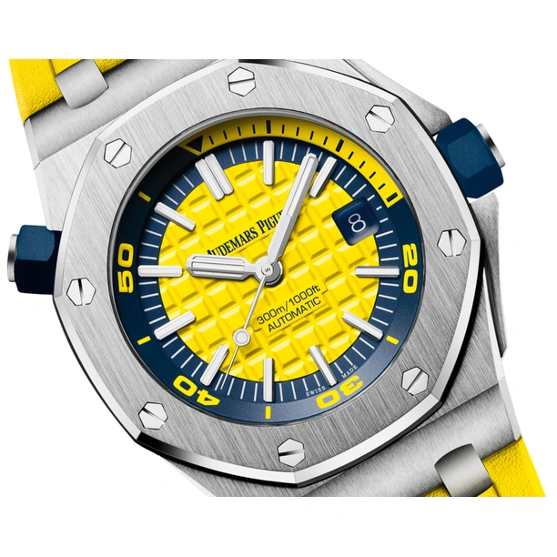Audemars Piguet Watch For Men - Royal Oak Offshore Diver, 42 mm, Yellow Dial
