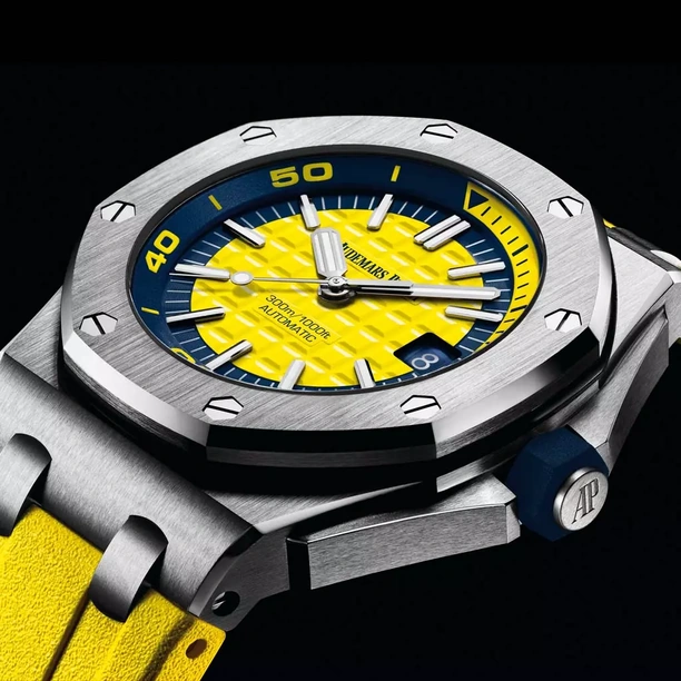 Audemars Piguet Watch For Men - Royal Oak Offshore Diver, 42 mm, Yellow Dial