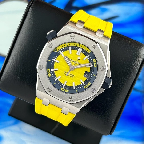 Audemars Piguet Watch For Men - Royal Oak Offshore Diver, 42 mm, Yellow Dial