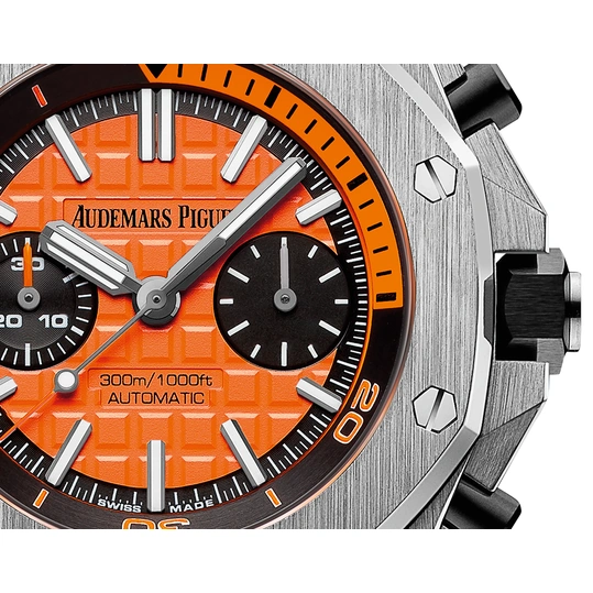 Audemars Piguet Watch For Men - Royal Oak Offshore Diver, Steel, Orange Dial