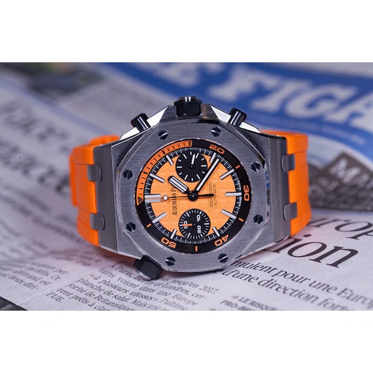 Audemars Piguet Watch For Men - Royal Oak Offshore Diver, Steel, Orange Dial