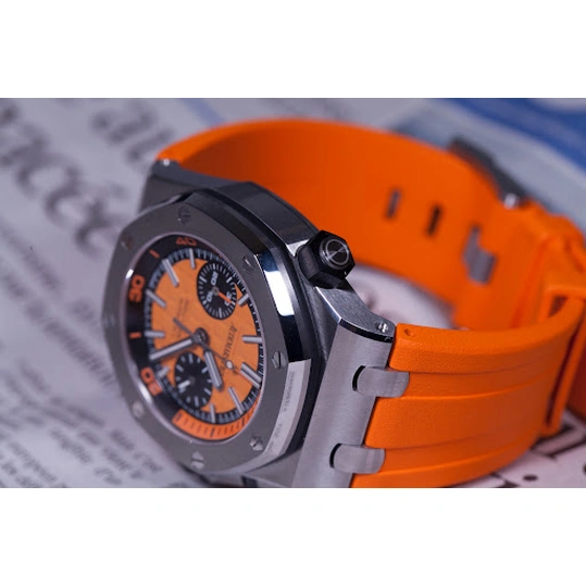 Audemars Piguet Watch For Men - Royal Oak Offshore Diver, Steel, Orange Dial