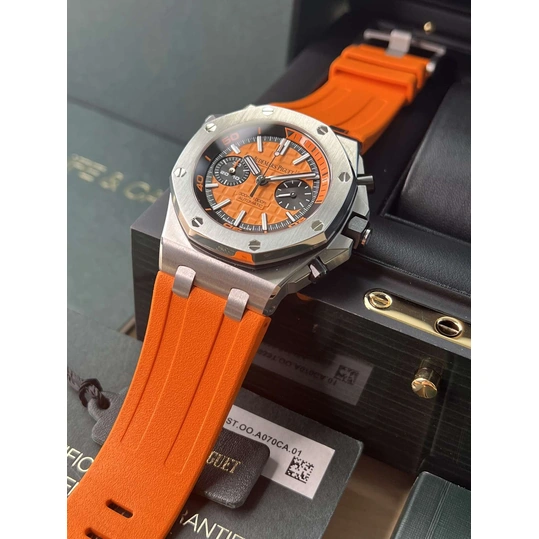 Audemars Piguet Watch For Men - Royal Oak Offshore Diver, Steel, Orange Dial