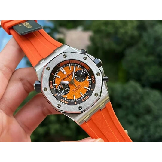 Audemars Piguet Watch For Men - Royal Oak Offshore Diver, Steel, Orange Dial