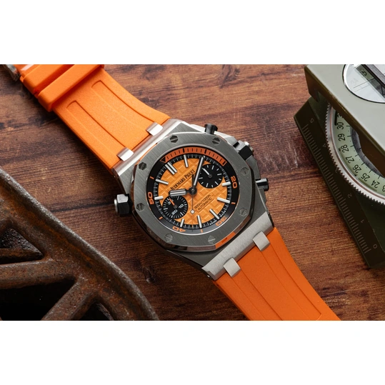 Audemars Piguet Watch For Men - Royal Oak Offshore Diver, Steel, Orange Dial