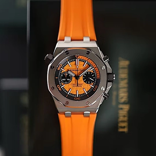 Audemars Piguet Watch For Men - Royal Oak Offshore Diver, Steel, Orange Dial