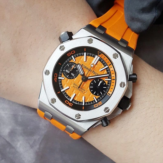Audemars Piguet Watch For Men - Royal Oak Offshore Diver, Steel, Orange Dial