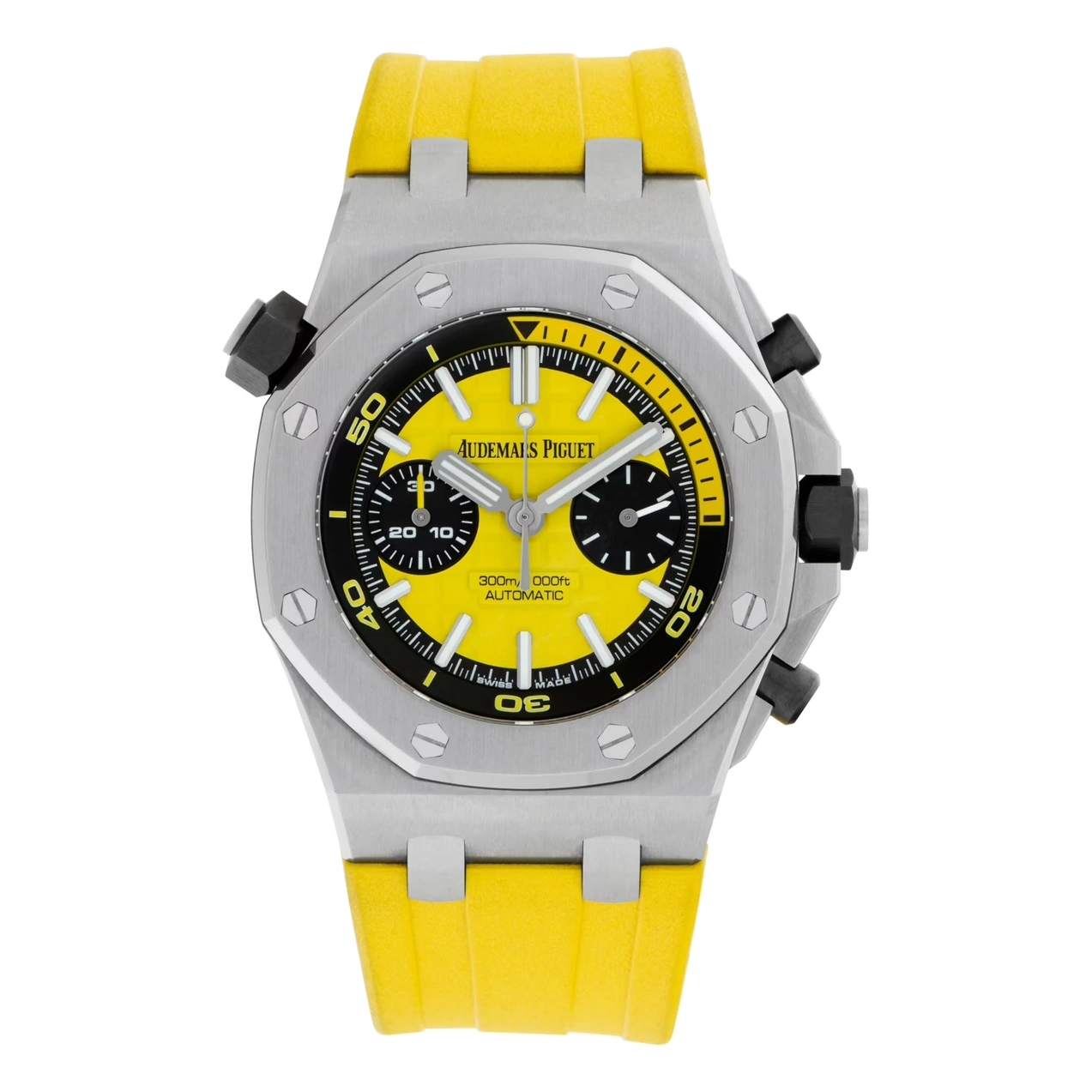 Audemars Piguet Watch For Men - Royal Oak Offshore Diver, Steel, Yellow Dial