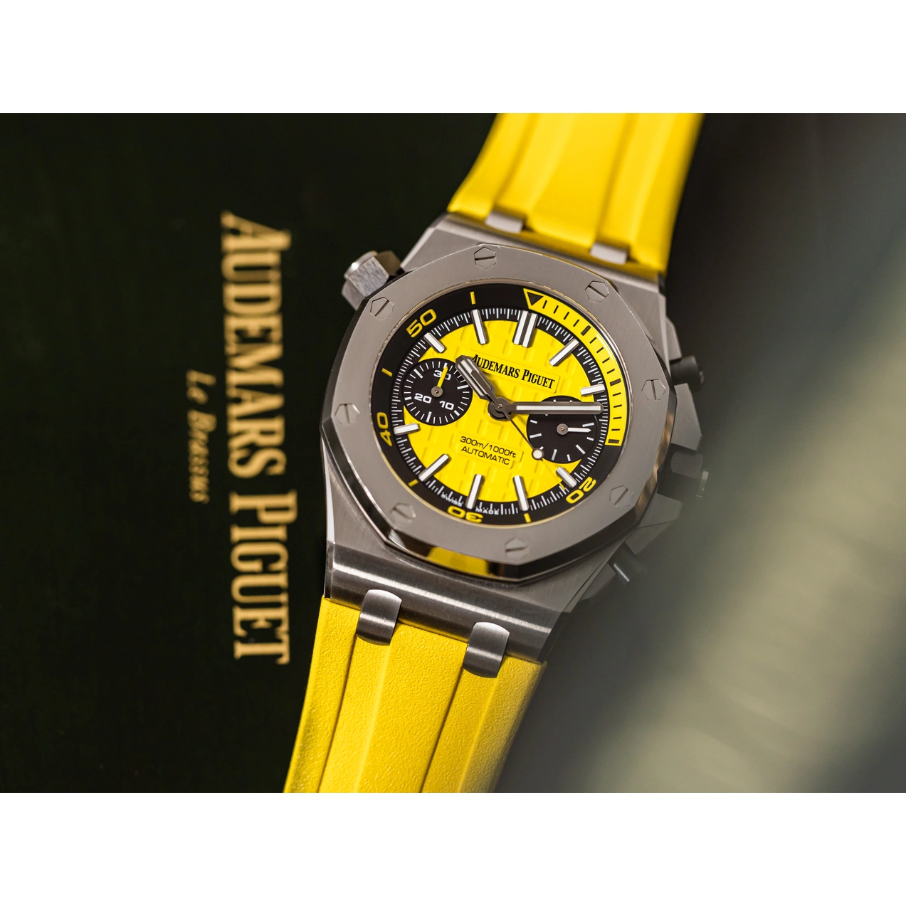 Audemars Piguet Watch For Men - Royal Oak Offshore Diver, Steel, Yellow Dial