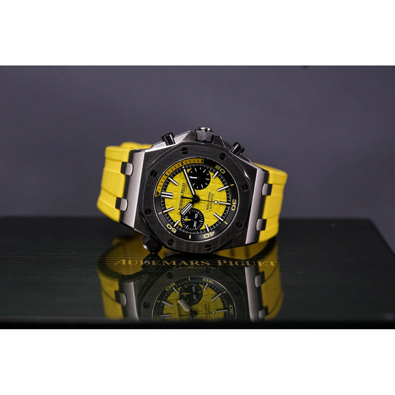 Audemars Piguet Watch For Men - Royal Oak Offshore Diver, Steel, Yellow Dial