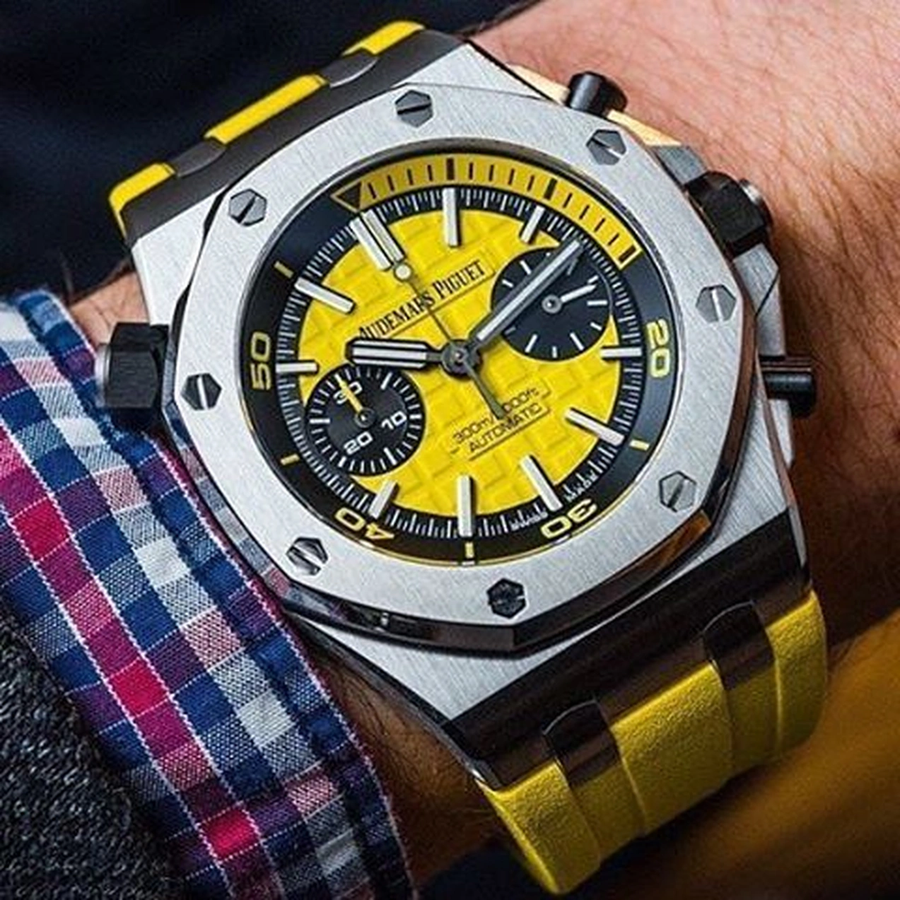 Audemars Piguet Watch For Men - Royal Oak Offshore Diver, Steel, Yellow Dial